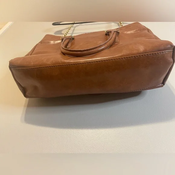 Ivanka Trump Brown Leather Purse with chain - Picture 3 of 7